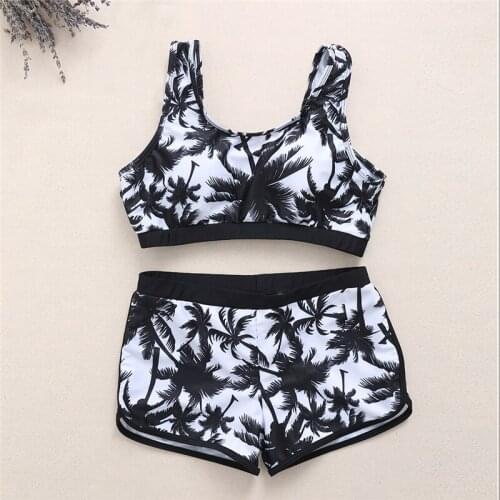 Bikinis Set Sexy Women Crop Tops High Waist Shorts Floral Bikini Set Beach Swimwear Swimsuit