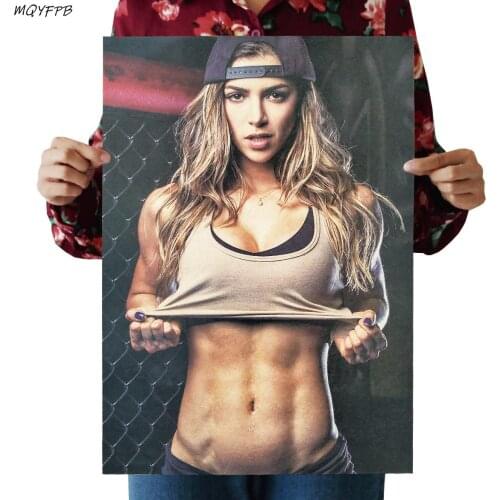 Fitness Beauty Kraft Paper Poster Home Room Wall Decoration Painting 50.5x35cm