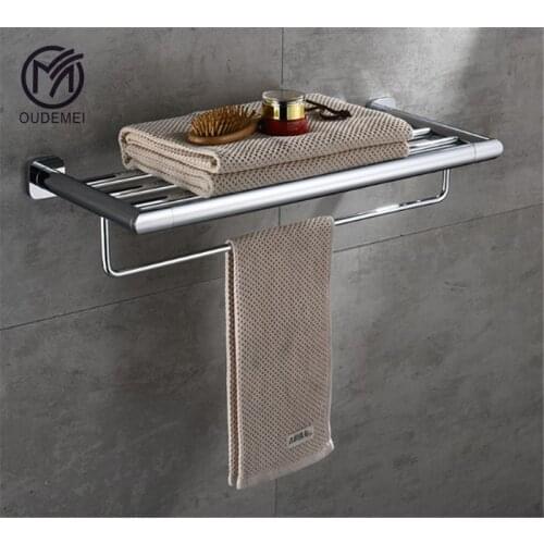 Brass Chrome Bathroom Hardware Towel Rack Organizer Bath Accessories Fixed Towel Holder