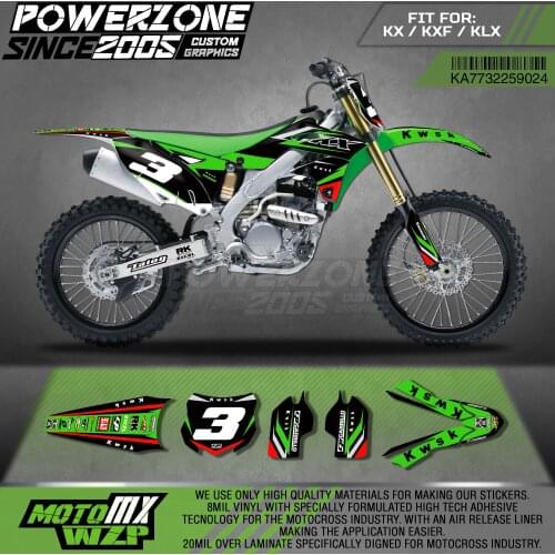 PowerZone Custom Team Graphics Decals 3M Stickers Kit For Kawasaki Sticker Decal 2013-2016 KX250F 24