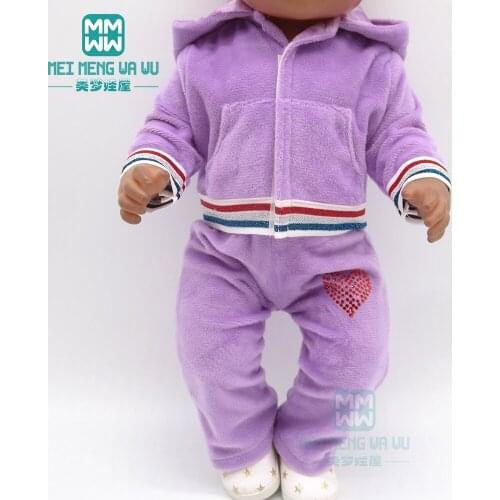 Clothes for doll fit 43cm born baby doll American doll accessories fashion Sports suit, down jacket