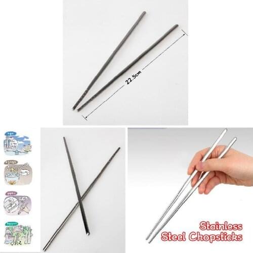 Home & Garden 1 Pair Stainless Steel Chopsticks Non-slip Reusable Chopstick Home Kitchen Food Sticks Hot
