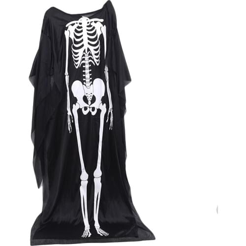 Ghost Skeleton Costume Scary Halloween Costume Crossdresser Skull Cape Robe Demon Halloween Dress Party Supplies