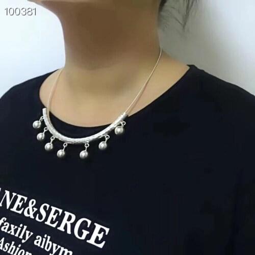 S925 sterling silver collar clavicle chain short necklace chain retro Thai silver necklace pendant factory direct free shipping