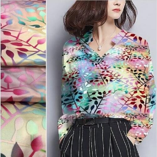 19mm silk fabrics spring and summer Europe and the United States Fan digital printing heavy silk stretch satin fabric