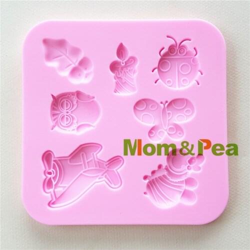 Mom&Pea MP111 Free Shipping Insects Silicone Mold Cake Decoration Fondant Cake 3D Mold Food Grade