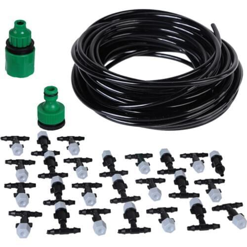 Water Misting Cooling System Mist Sprinkler Nozzle Outdoor Garden Patio Greenhouse Plants Spray Hose Watering Kit 10/20/25