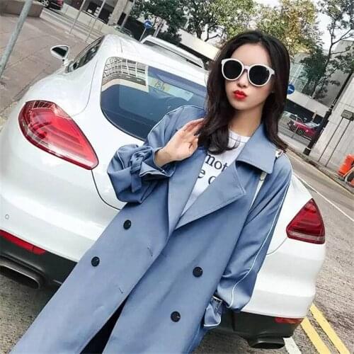 HStar Autumn Winter Women Casual Slim Double Breasted Long Trench Coat Belt Female Korean Maxi Windbreaker Vintage Outerwear