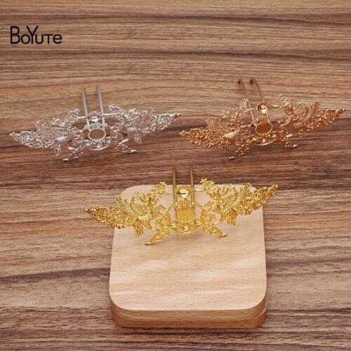 BoYuTe (2 Pieces/Lot) Metal Brass Arched Hair Fork Welding 51*129MM Phoenix Vintage Style Bridal Hair Jewelry Accessories