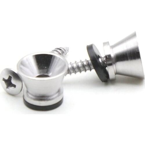 2pcs Guitar Strap Lock Pins Peg Metal for Acoustic Electric Guitar Ukulele Bass Universal Silver