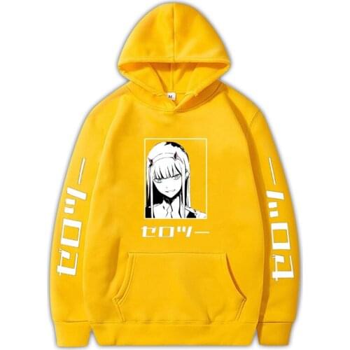 New Darling in the Franxx Anime Print Funny Long Sleeve Hoodie Sweatshirt Sweet Pink Casual Harajuku Hoody for Girls