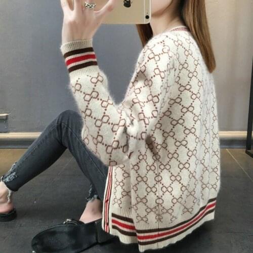 Women Lattice Knitted Long Cardigans 2019 Autumn Winter Loose Casual Preppy Style Thick Sweaters Jumpers Female Knitting Jackets