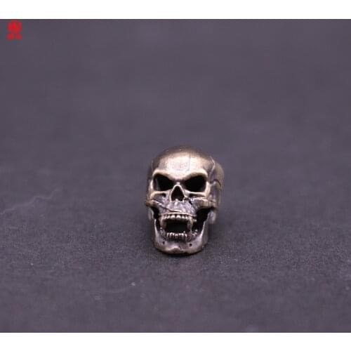 1PC Skull Retro Brass Copper EDC Paracord Beads Lanyard Pendants Knife Beads Umbrella Rope Cord Necklace Bracelet Beads Pendants