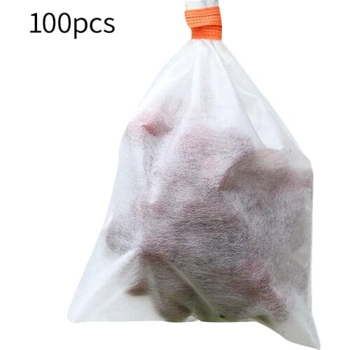 100pcs Reusable Food Storage Bags Non Woven Fabric Durable Breathable Fruit Protective Bag Drawstring Bag