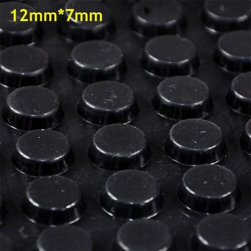 128pcs 12mm*7mm black self adhesive soft anti slip bumpers silicone rubber feet pads great silica gel shock absorber
