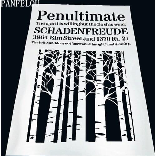 29.5*21cm fog of the forest scrapbook stencils spray plastic mold shield DIY cake hollow Embellishment printing lace ruler