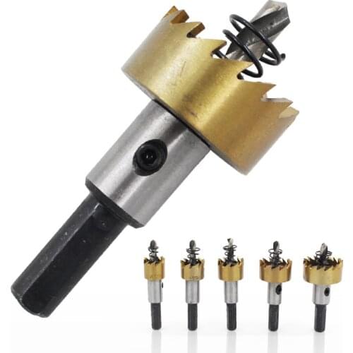 ZtDpLsd 5Pcs HSS Titanium Twist Drill Bit Hole Saw Carbide Tip Cutter Stainless Steel Aluminum Doors Metal Alloy Windows Hole