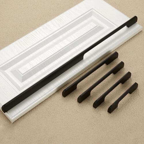 American Style Black Cabinet Handles Gold Aluminum Alloy Kitchen Cupboard Pulls Drawer Knobs Furniture Handle Hardware