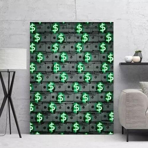 Home Decor Canvas American Dollar Prints Painting Neon Sign Poster Wall Art Modular Money Pictures for Bedside Background Wall