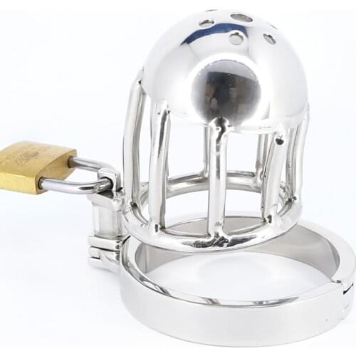 Stainless Steel Chastity Cage Cock Cage Armor Lock Ring Penis Sleeve Delay Ejaculation BDSM Sex Toys For Men