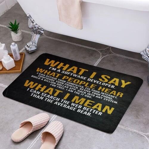 Software Developer 3D Print Doormats Rectangle Non-Slip DoorMat Bedroom Kitchen Entrance Print Door rugs Dropshipping