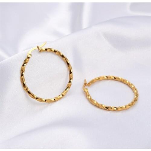 FYSARA Hot Sale Statement Gold Copper Hoop Earrings For Women Round Gold Luxury Jewelry Accessories For Wedding Anniversary Gift