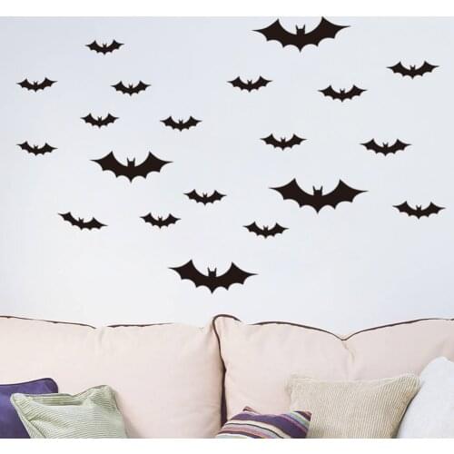 20 Pcs Bat Wall Stickers Home Decoration For Childrens Room Living Room Porch Art Decals Waterpoof Peel & Stick Vinly Wallpaper