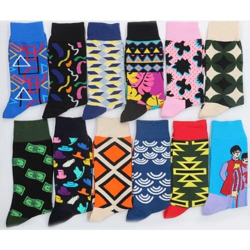 Mens Cotton Happy Socks Warm Winter Christmas Womens Sock Set Funny Gifts Print From The Factory Dropshipping Contact Us
