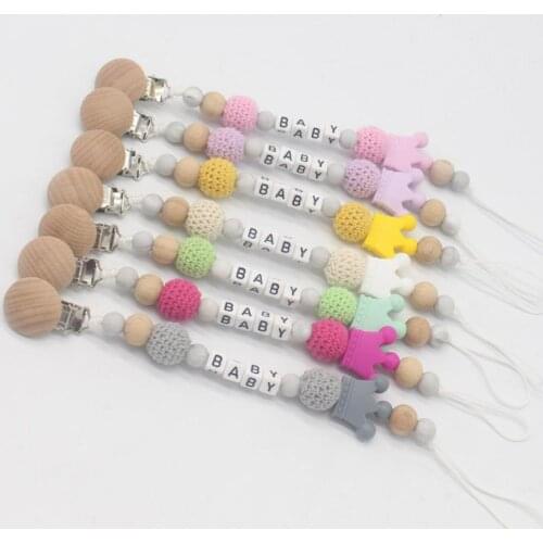 2020 New Baby Infant Toys Baby Pacifier Clips Baby Supplies Pacifier Chain Silicone Personalised Pacifier Chain BPA Free
