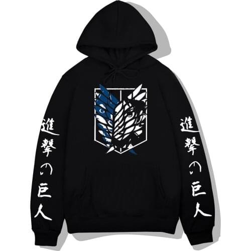 Attack on Titan Men Hoodies Autumn Casual Pullover Sweats Hoodie Fashion Japan Anime Hip Hop Threaded cuffs Sweatshirt Clothes