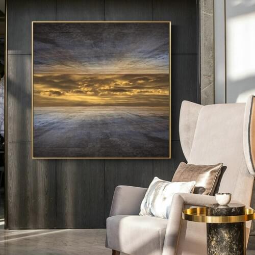 Landscape Posters and Prints Wall Art Canvas Painting Sky Outside the High Wall Pictures For Living Room Home Decor No Frame