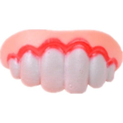 100Pcs / lot Tricky Teeth Wholesale Multi Stypes Fools Day Funny Tricky Buck Rotten Teeth Halloween Props