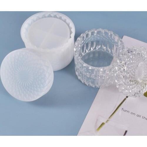DIY Crystal Epoxy Resin Mold Set Table Jewelry Flat Bottom Crystal Storage Jar Silicone Mold
