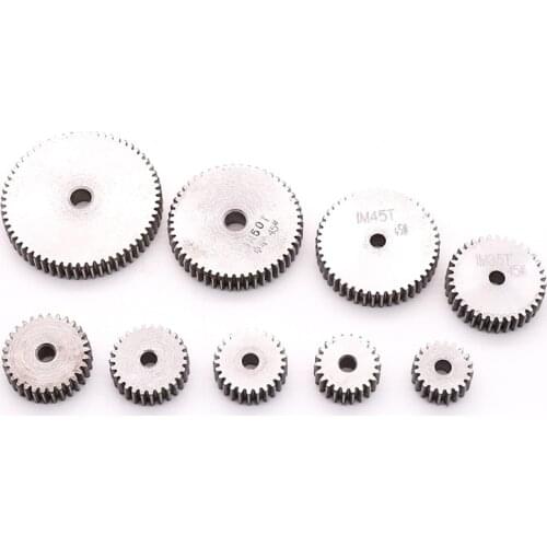 1M Spur Gear 12 13 14 15 16 17 18 19 20 21 22 23 24 25 26 27 Teeth Transmission Gear No Steps 10mm Thickness 45# Steel