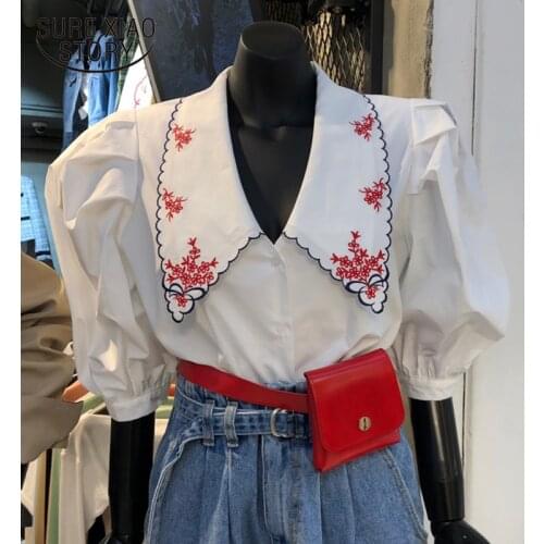 2020 Autumn New Korean All-match Long Sleeve Shirt OL Floral Chiffon Blouse Women Stand Collar Printed Women Shirts Blusas 10742