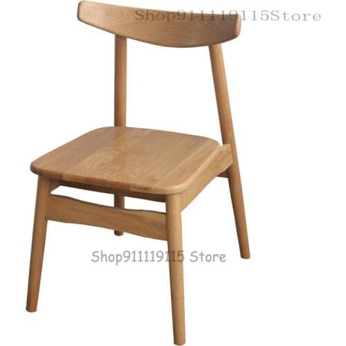 Nordic Solid Wood Chair Coffee Shop Creative Leisure Chair Modern Korean Back Chair Conference To Discuss Household Dining Chair