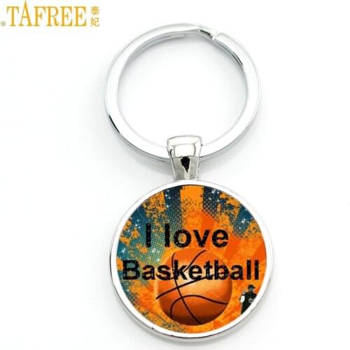TAFREE Brand Keep Calm And Love Basketball Key Chain Ring Holder Women Men Sports Jewelry Keychain Keyring Gift