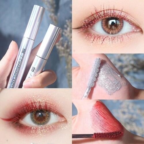 Xixi Charming Color Mascara Cream Long Curling Thick Waterproof Non-Blooming Natural Roots Clear Mascara Makeup Cosmetic