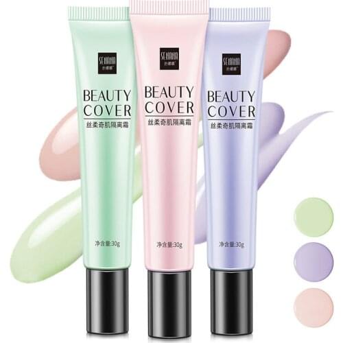 Face Base Makeup Liquid Foundation Cream Waterproof MakeUp Oil Control Concealer Moisturizer Purple BB Cream Cosmetics TSLM1