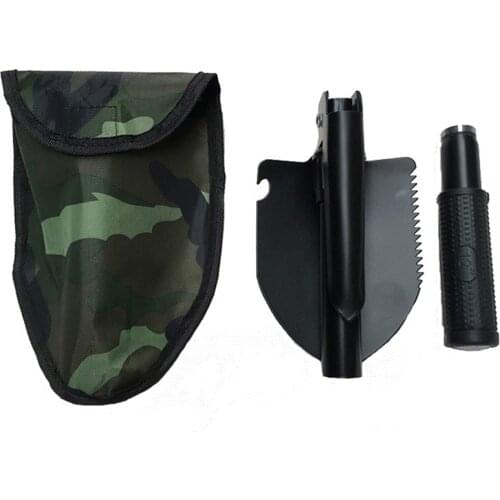 Outdoor Multi-Purpose Shovel High Hardness Carbon Steel Folding Military Shovel Compass Camping Defense Security Garden Tools