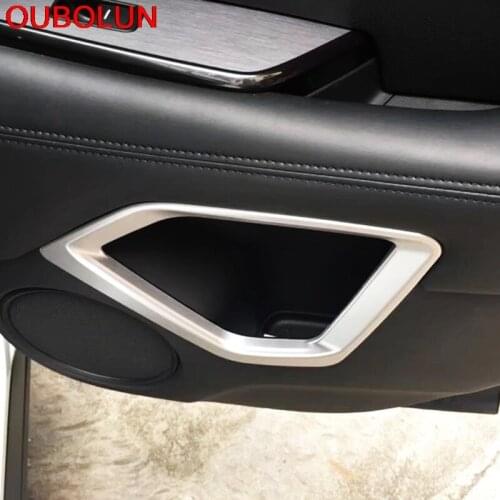 OUBOLUN ABS Chrome Inner Door Armrest Storage Box Frame Stiker Trim Car Interior Styling 4pcs For Acura CDX 2016 2017 2018