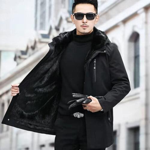 Faux Fur Collar Winter Jacket Men Fashion Casual Warm Men Parka Coat Large Size Clothing Windproof Hooded Men Jackets Y117