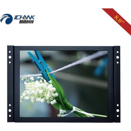 ZK080TN-7052/8" inch 1024x768 AV BNC Embedded Open Frame Power On Boot Monitor/8" inch Metal Shell Industrial PC Display Monitor