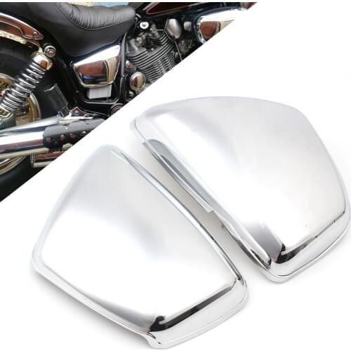 1 Pair Chrome Battery Side Fairing Cover Protection Guard Motorcycle Accessories For Yamaha XV 700 750 1000 1100 Virago 1984-Up