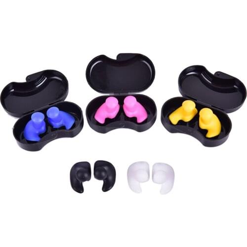 1 Pair Soft Waterproof Earplugs Dust-Proof Ear Silicone Sport Plugs Diving Water Sports Swimming Accessories With Collection Box