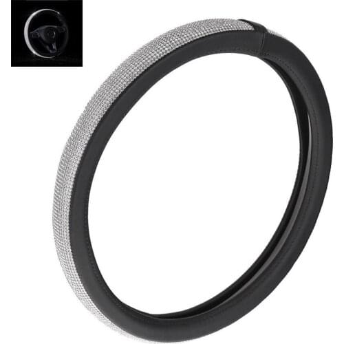 1pc 38cm Car steering wheel Microfiber Leather Four seasons Non-Slip Universal