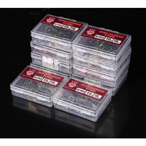 100 pcs High Carbon Steel Barbed Hooks Hook Bait Soft Fishing Bait Fish Bait Barbed Hooks High Efficiency Hooks
