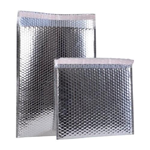 200pcs/lot Silver Aluminum Foil Bubble Padded Envelope Bag 9*12 Usable Space Small Bubble Mailling Gift Packaging Shipping Bag