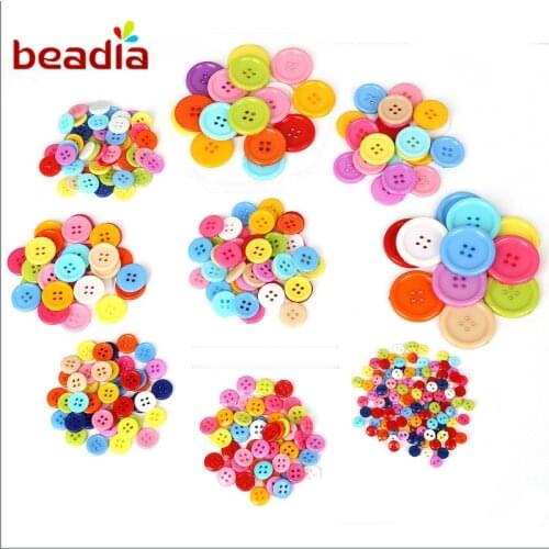 60-600pcs Mixed Color 2/4 Holes Round Resin Buttons for Craft Sewing Button Scrapbook DIY Home Decoration Accessories