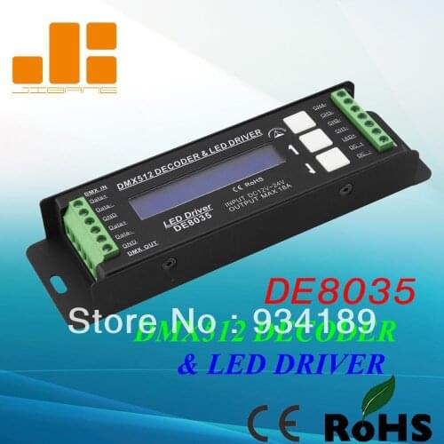 Free Shipping DMX Decoder & LED Driver 4 Channels LED RGB Controller Constant Voltage Single CH Output PWM